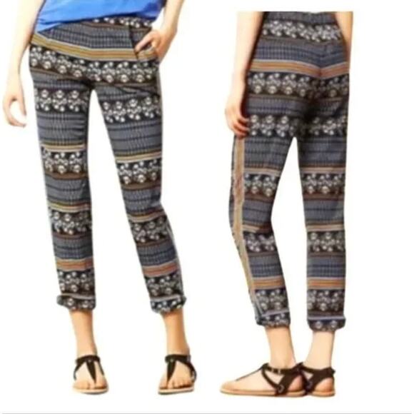 Anthropologie Pants - ANTHROPOLOGIE Elevenses Aralia Printed Ankle Pants Blue & Orange Beachy sz. 4